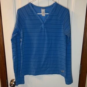 The North Face Women's Blue Striped Long Sleeve Tee